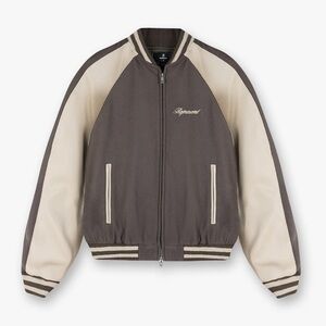 Represent Raglan Varsity Jacket in stone size men’s XXL COAT